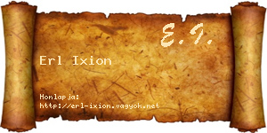 Erl Ixion névjegykártya